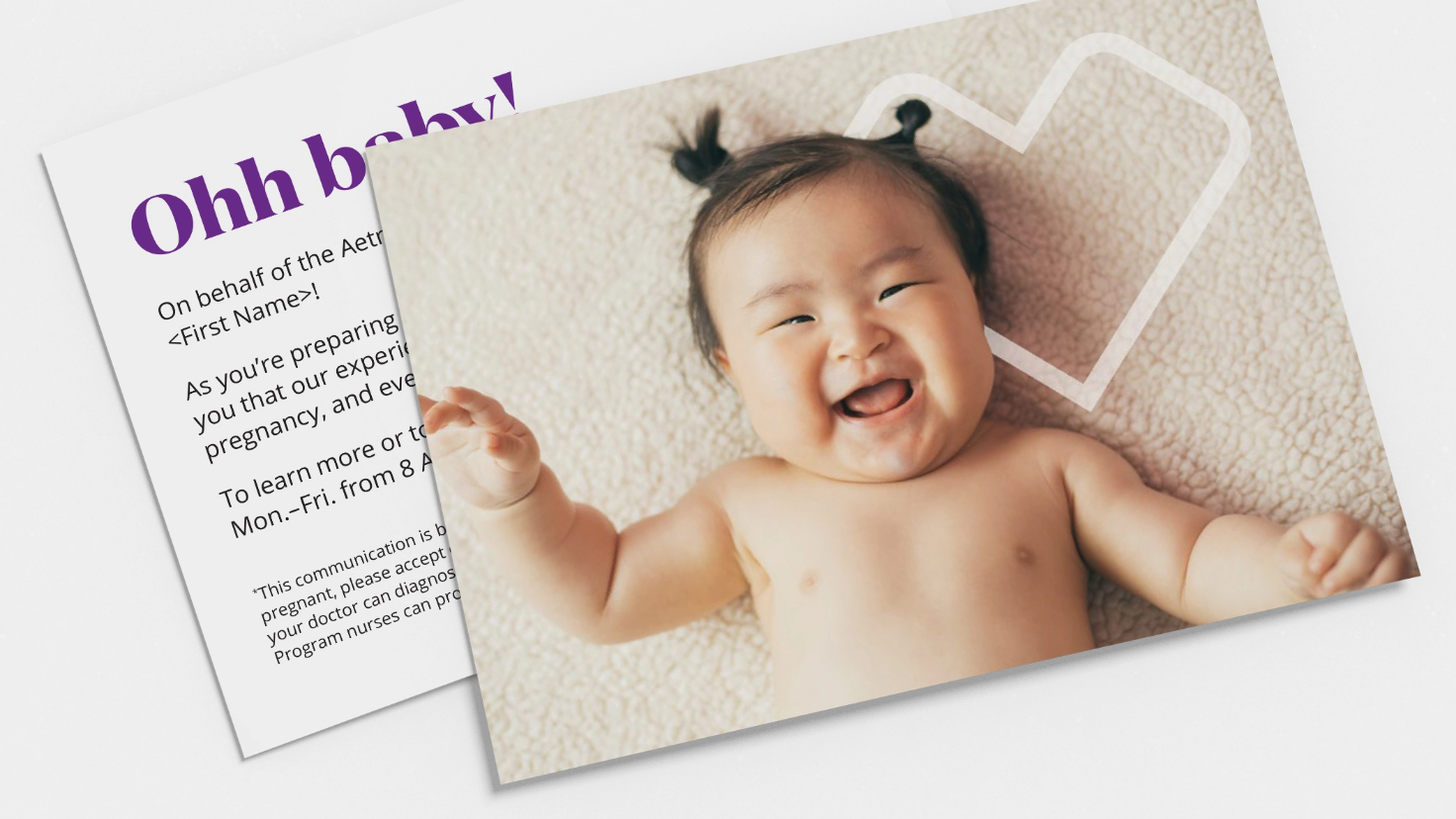 Leaflet spread of a smiling baby