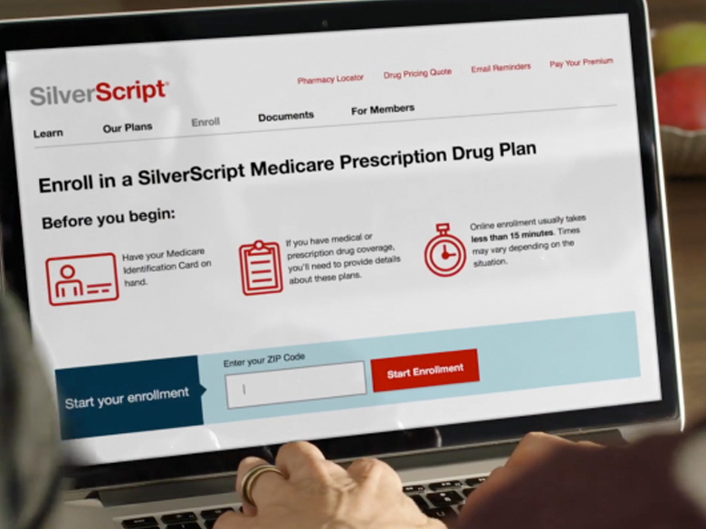 Screen showing Silverscript website