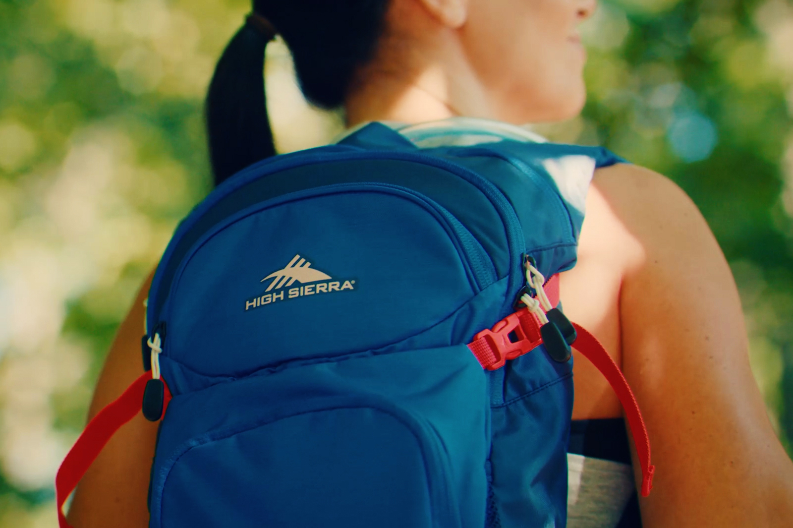 Backpacker sporting a High Sierra bag.