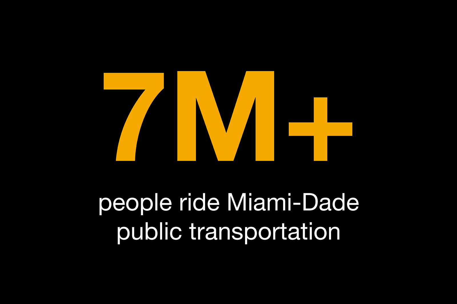 &M+ people ride Miami-Dade public transportation.