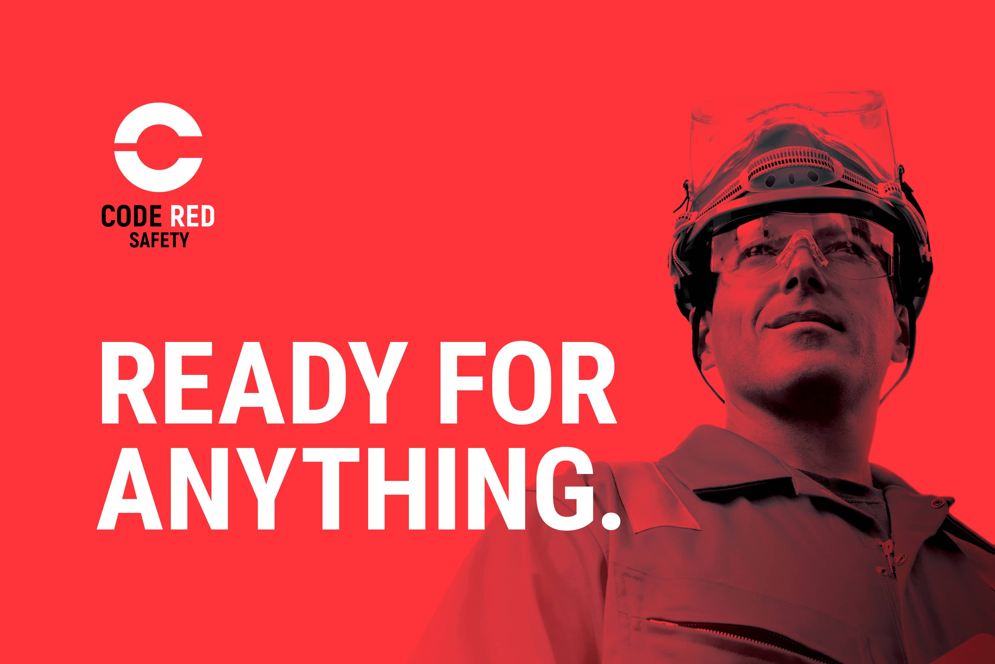 Code Red Safety - Ready for Anything - image of Man in red.