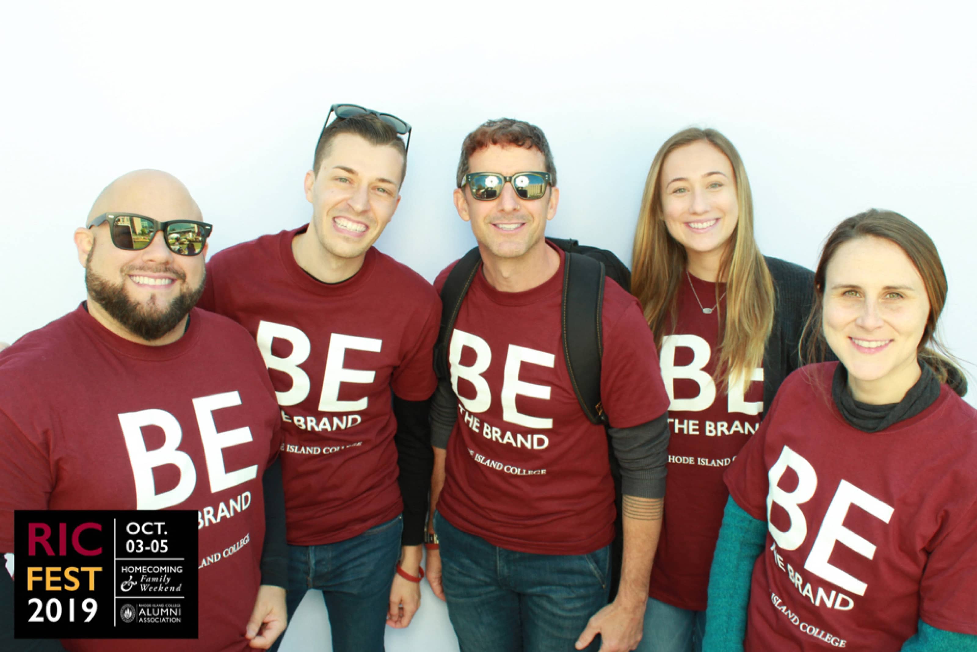 (add)ventures research staff wearing “Be the Brand” shirts get ready to interview students and staff on campus