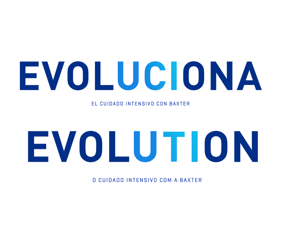 Evolution logo translated in English and Spanish.