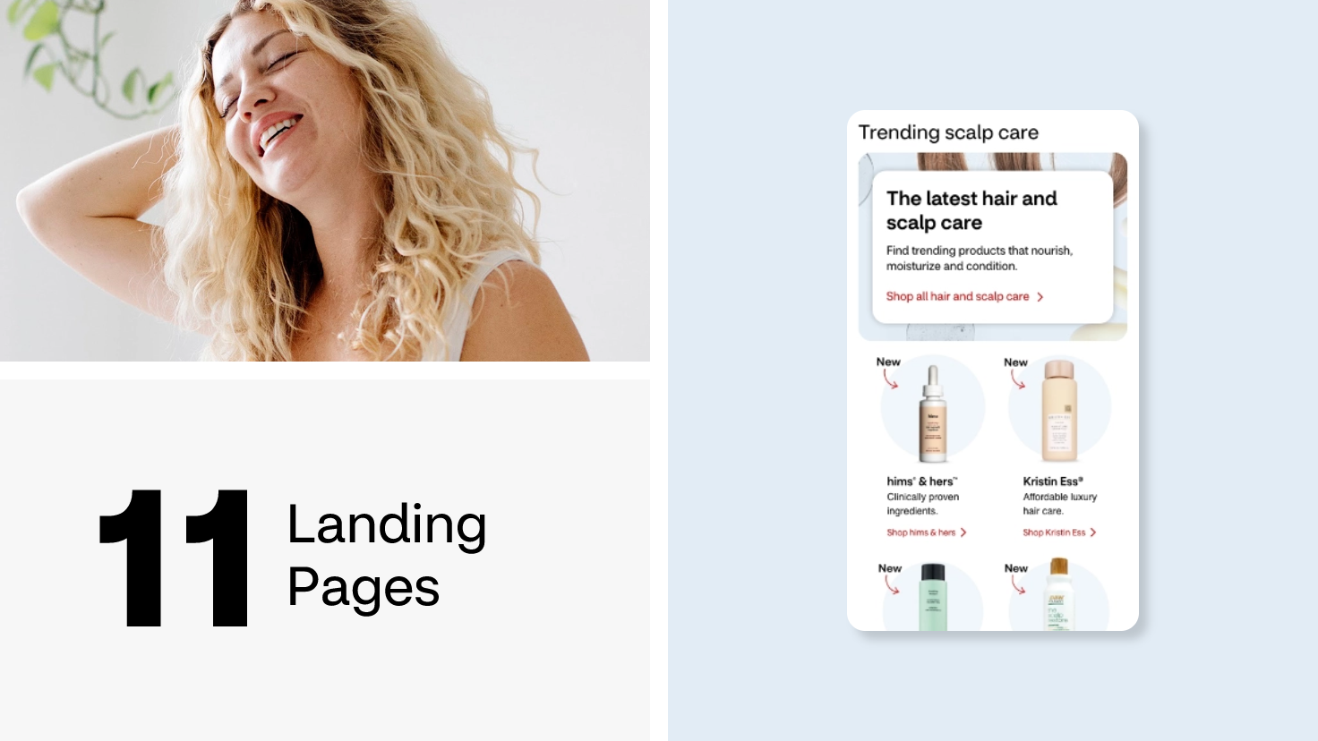 11 landing pages statistic with one example.