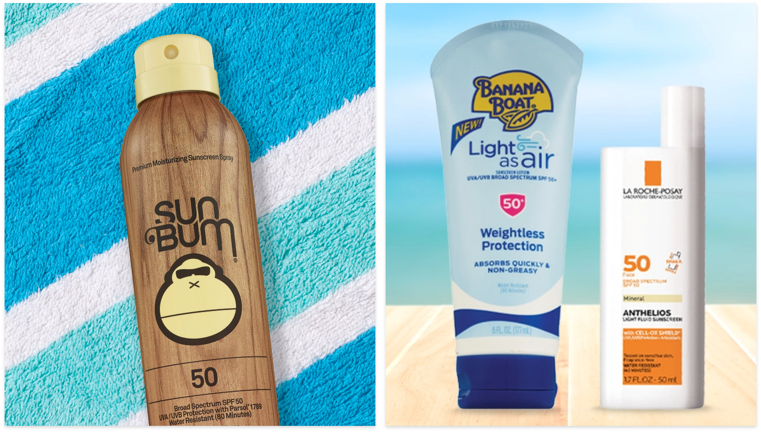 Sun related skincare products.