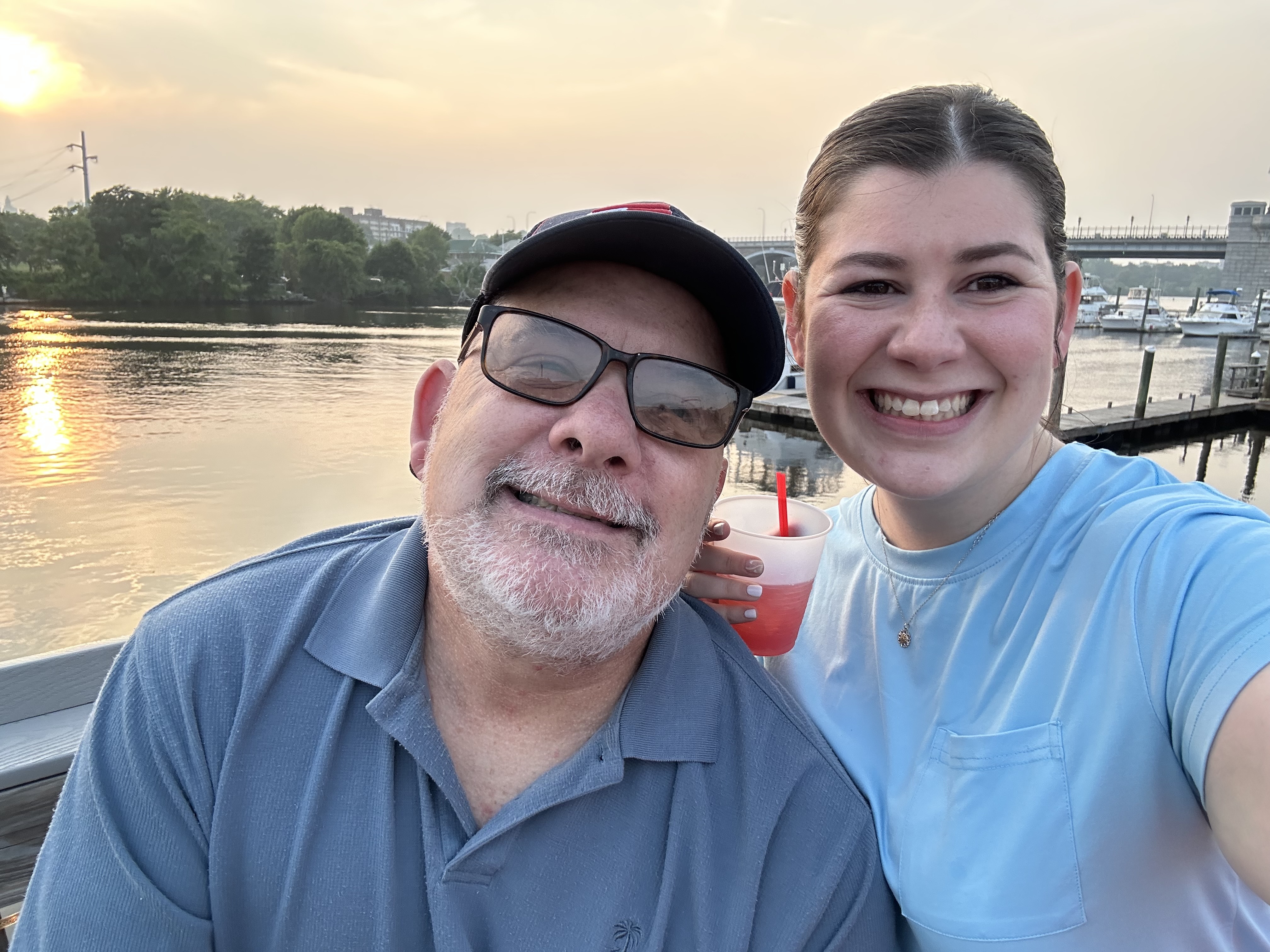 Kyra Kearns and her father.