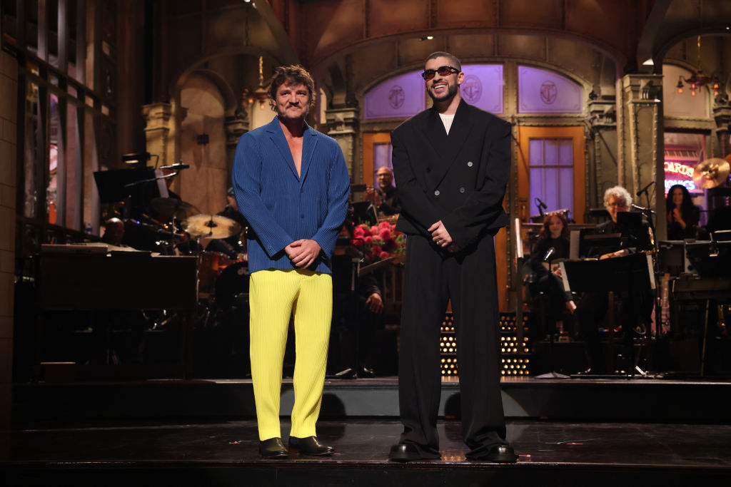 Pedro Pascal and Bad Bunny on SNL stage